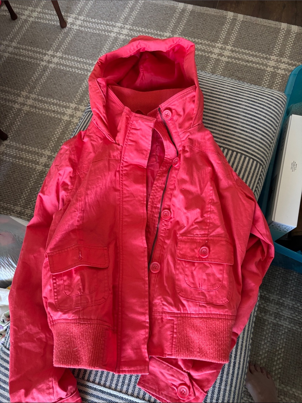 Womens Hooded Pink Jacket size small